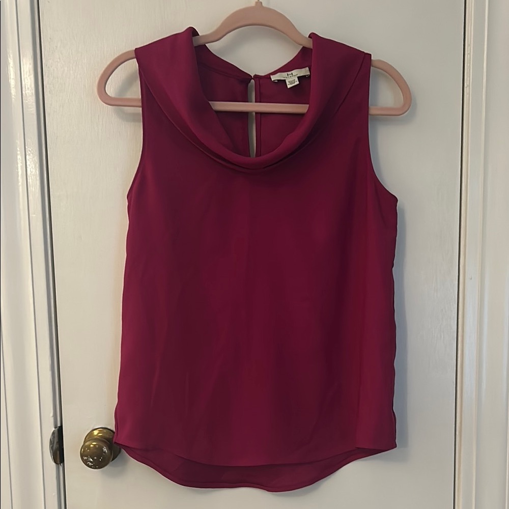 H by Halston Red Sleeveless Blouse